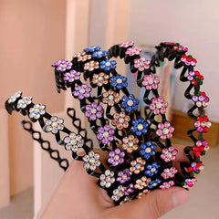 Wavy Rhinestone Hair Band for Women Girls Non-slip Hairband for Washing Skincare