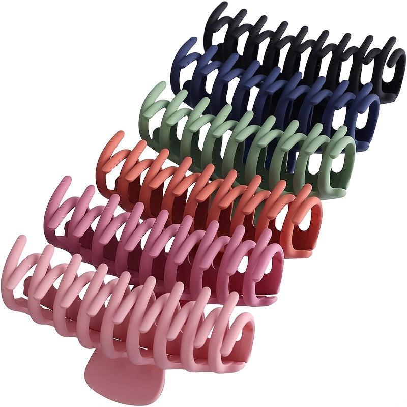 6pcs Matte Hair Claw Large Nonslip Shark Claw Strong Hold Thick Hair