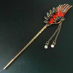 Phoenix Wings Rhinestone Hairpin Chinese Style Hair Stick Jewelry