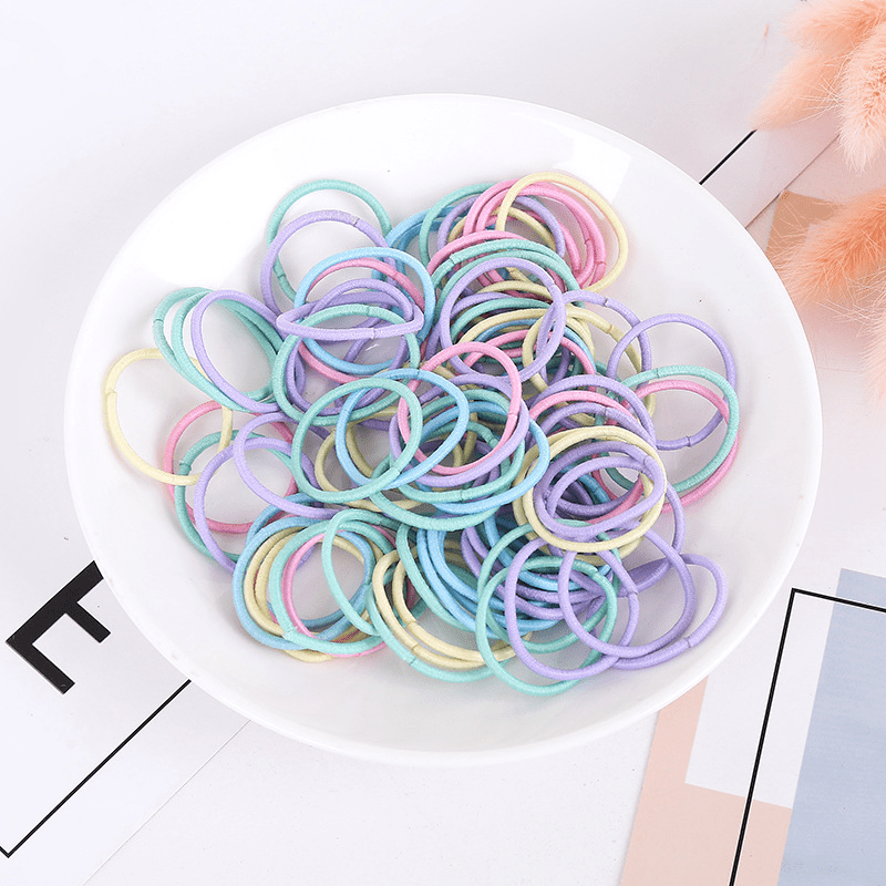 100pcs Hair Ties Girls Rubber Bands Scrunchy Elastic Hair Bands