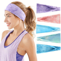 Tie Dye Wide Boho Headband for Women