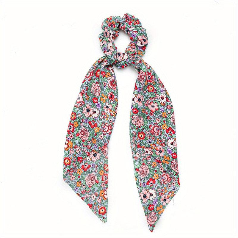 Polka Dot Print Scarf Scrunchie Hair Tie Hair Rope Ponytail Holder