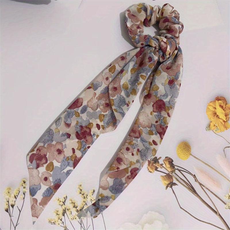 Polka Dot Print Scarf Scrunchie Hair Tie Hair Rope Ponytail Holder