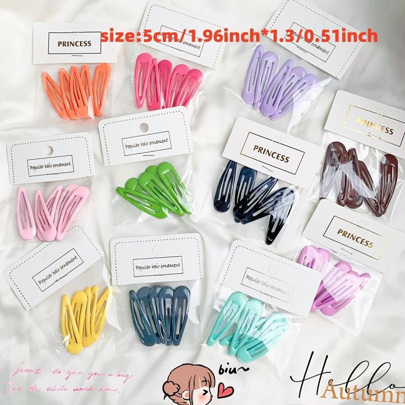 5pcs Water Drop Hair Clip Sweet Snap Clip For Girls