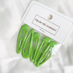 5pcs Water Drop Hair Clip Sweet Snap Clip For Girls