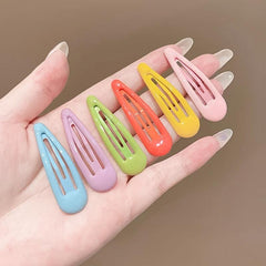 5pcs Water Drop Hair Clip Sweet Snap Clip For Girls
