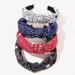 Boho Paisley Knotted Headbands Retro Style Hair Accessory