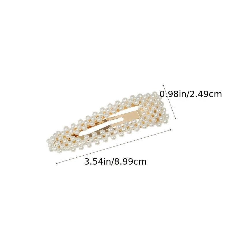 Pearl Resin Hair Clips Set - Golden Hair Accessories
