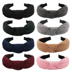 8pcs Non-slip Knotted Headbands Soft Fabric Hairband