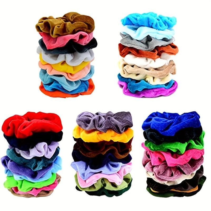45 Pcs Velvet Hair Scrunchies Elastic Hair Bands for Women Girls