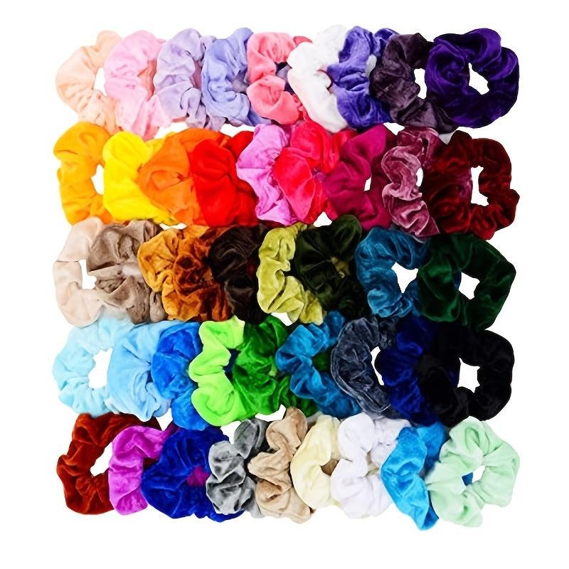 45 Pcs Velvet Hair Scrunchies Elastic Hair Bands for Women Girls