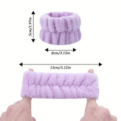 2pcs Microfiber Wrist Wash Towel Band - Absorbent Wrist Sweatband for Women