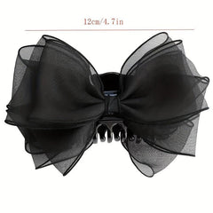 Bow Mesh Hair Claw Clip Non Slip Strong Hold Grip Hair Jaw Clip