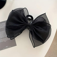 Bow Mesh Hair Claw Clip Non Slip Strong Hold Grip Hair Jaw Clip