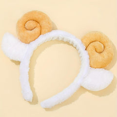 Cartoon Sheep Headband Plush Hair Band for Skincare