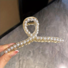 Faux Pearl Large Hair Claw Shark Claw Head Jewelry Hair Accessories For Women
