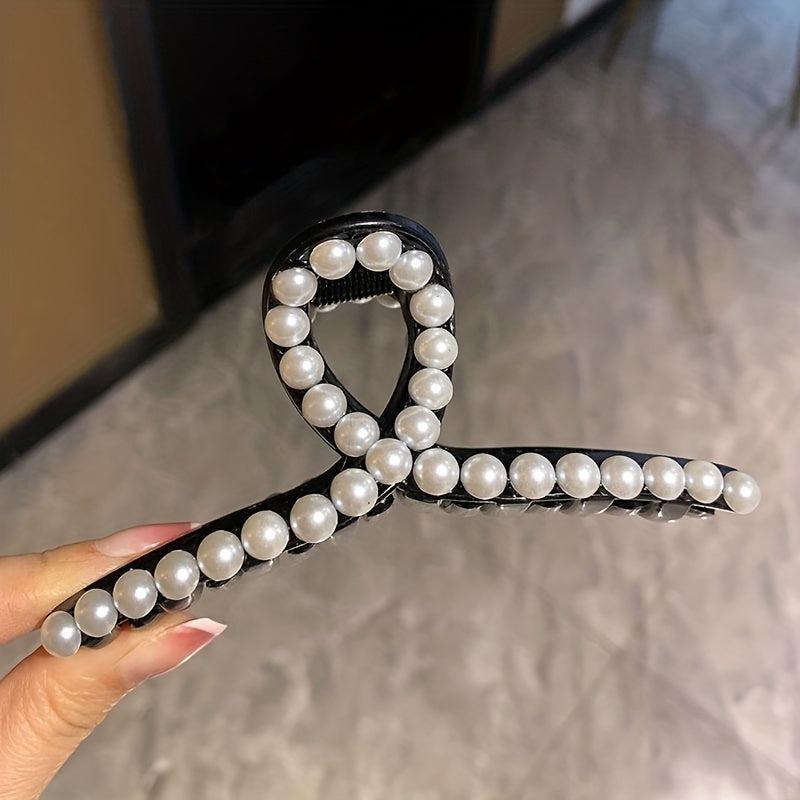 Faux Pearl Large Hair Claw Shark Claw Head Jewelry Hair Accessories For Women