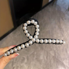 Faux Pearl Large Hair Claw Shark Claw Head Jewelry Hair Accessories For Women