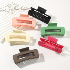 Matte Rectangular Hair Claw Clip Strong Hold Grip Thick Hair Accessories