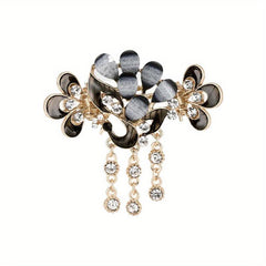 Crystal Rhinestone Butterfly Tassel Hair Clip