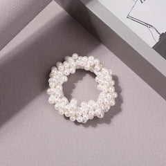 Faux Pearl Beaded Hair Tie Elastic Ponytail Holder Hair Accessories