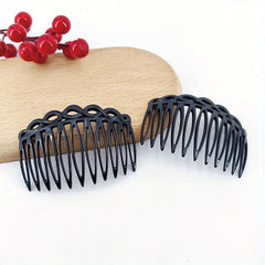 2pcs Solid Hair Comb Vintage Hair Pin Hair Bun Maker Non Slip Styling Tool