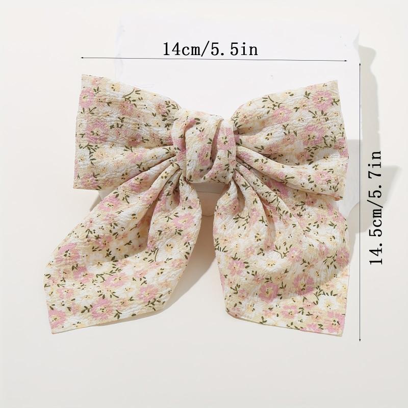 2PCS Romantic Bowknot Hair Clip Floral Barrette Hair Accessories