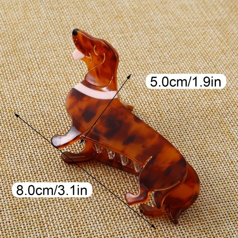 Acrylic Brown Dog Hair Clip Non-slip Large Shark Claw Hair Accessories
