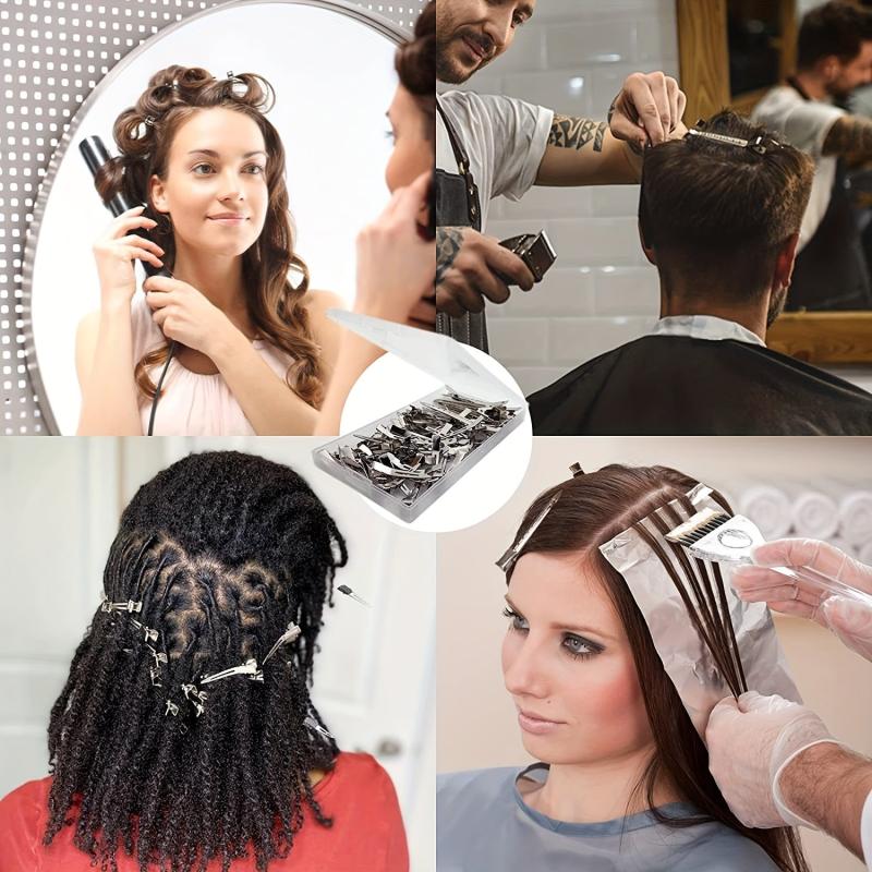 60Pcs Silvery Metal Duck Billed Hair Clips Women Styling Salon Accessories