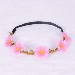 7pcs Flower Headband Women's Floral Hair Band Vacation Wreath Hair Accessories