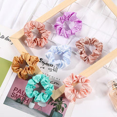 60pcs Satin Scrunchies Hair Tie Elastic Hair Rope For Women Girls