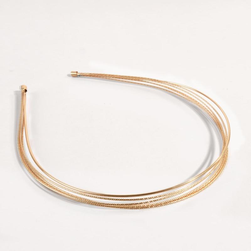 Alloy Golden Metal Wide Hair Band Head Band Solid Hair Hoop Hair Accessories
