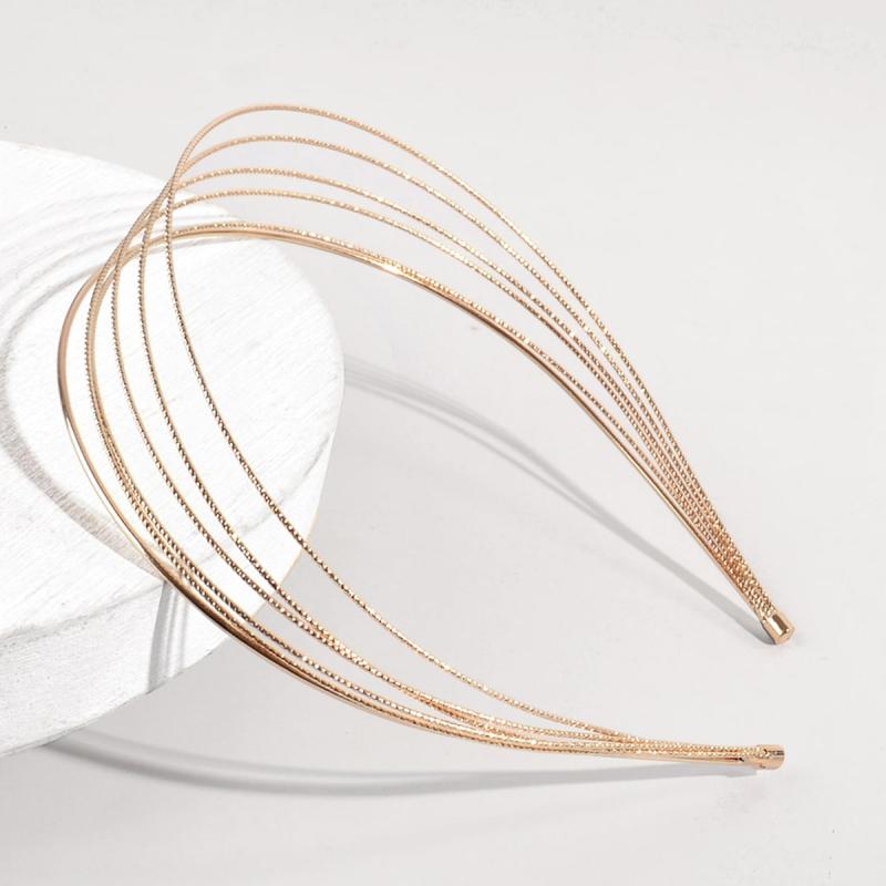 Alloy Golden Metal Wide Hair Band Head Band Solid Hair Hoop Hair Accessories