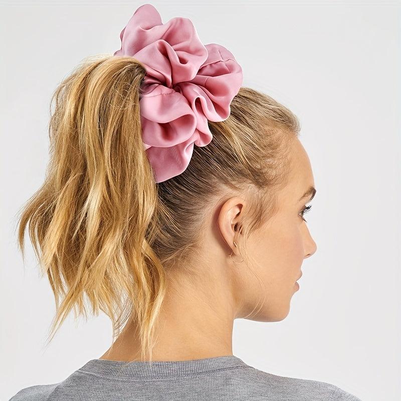 3pcs Large Silk Scrunchies Hair Tie Satin Hair Rope Elastic Ponytail Holder