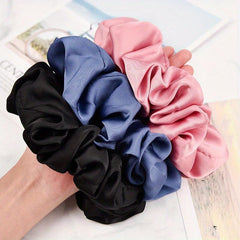 3pcs Large Silk Scrunchies Hair Tie Satin Hair Rope Elastic Ponytail Holder