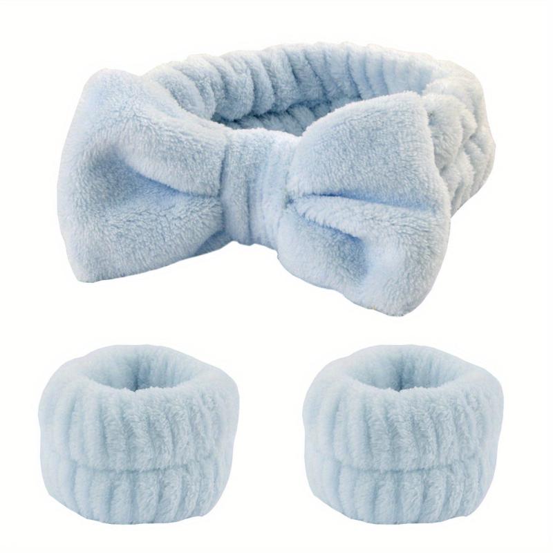 3pcs Plush Head Hoop & Wristbands Set for Women