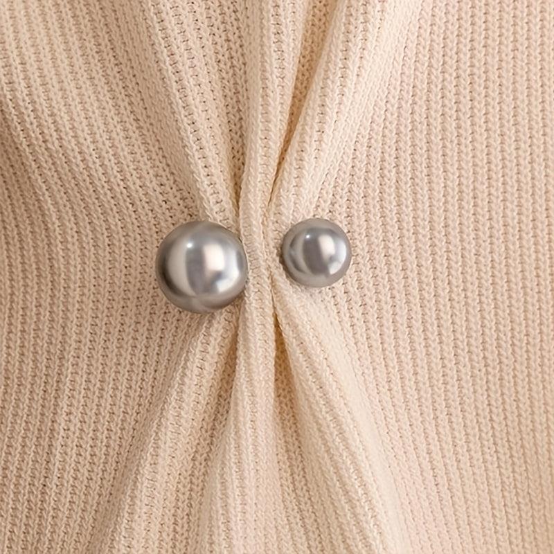 Women's Faux Pearl Brooch Pin for Coat Suit Buckle Pin