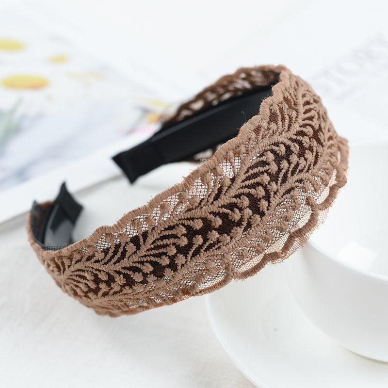 Wide Lace Hairband With Teeth Solid Headband Party Prom Hair Accessories