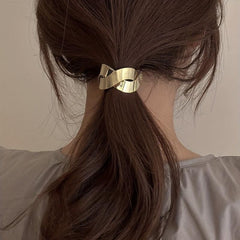 2 PCS Metal Hair Rope Twisted Metal Cross Hair Rope