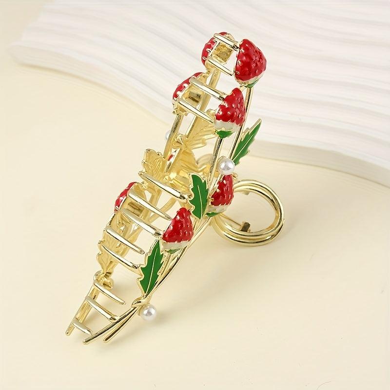 Sweet Enamel Strawberry Hair Clip Claw Clip Female Headdress Clip