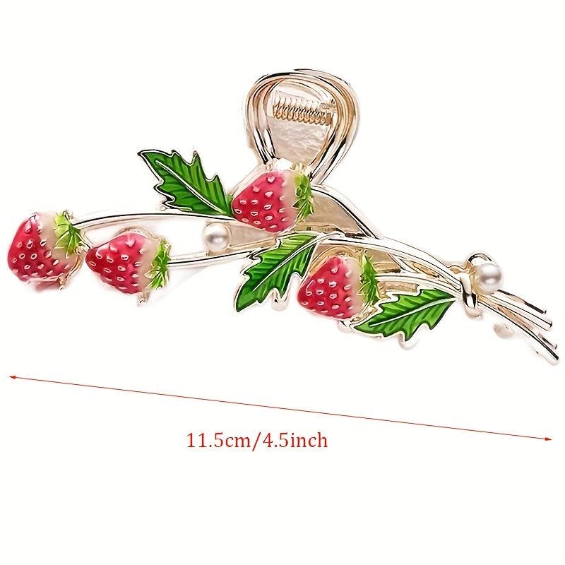 Sweet Enamel Strawberry Hair Clip Claw Clip Female Headdress Clip