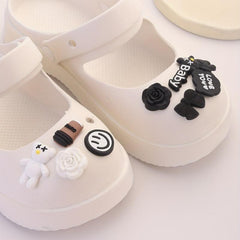 11pcs Cartoon Shoe Charm Set - Chain & Pattern Clogs Buckle For Sandal Slipper