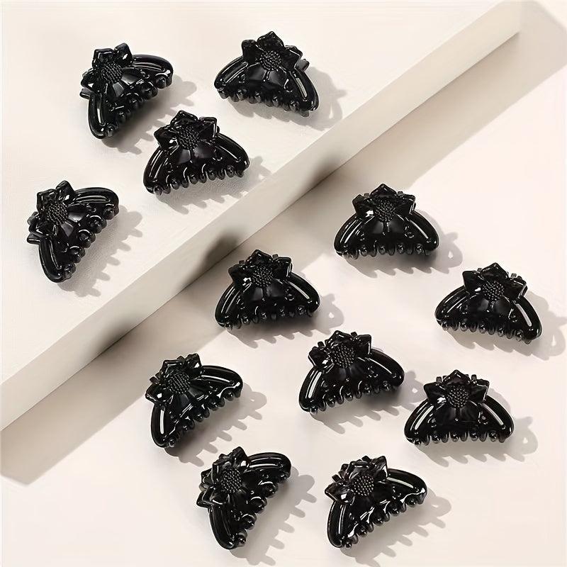 12pcs Small Flower Hair Claw Clip Strong Hold Hair Jaw Clip For Thick Hair