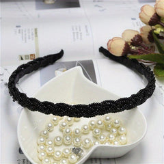 Retro Boho Beaded Hairband Solid Headband Hair Accessories for Women
