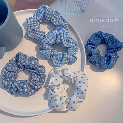 Polka Dots Crackle Hair Tie Large Scrunchie Boho Hair Accessory