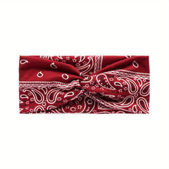 Bohemian Paisley Pattern Headband Knotted Headdress Yoga Sports Headband