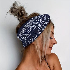Bohemian Paisley Pattern Headband Knotted Headdress Yoga Sports Headband