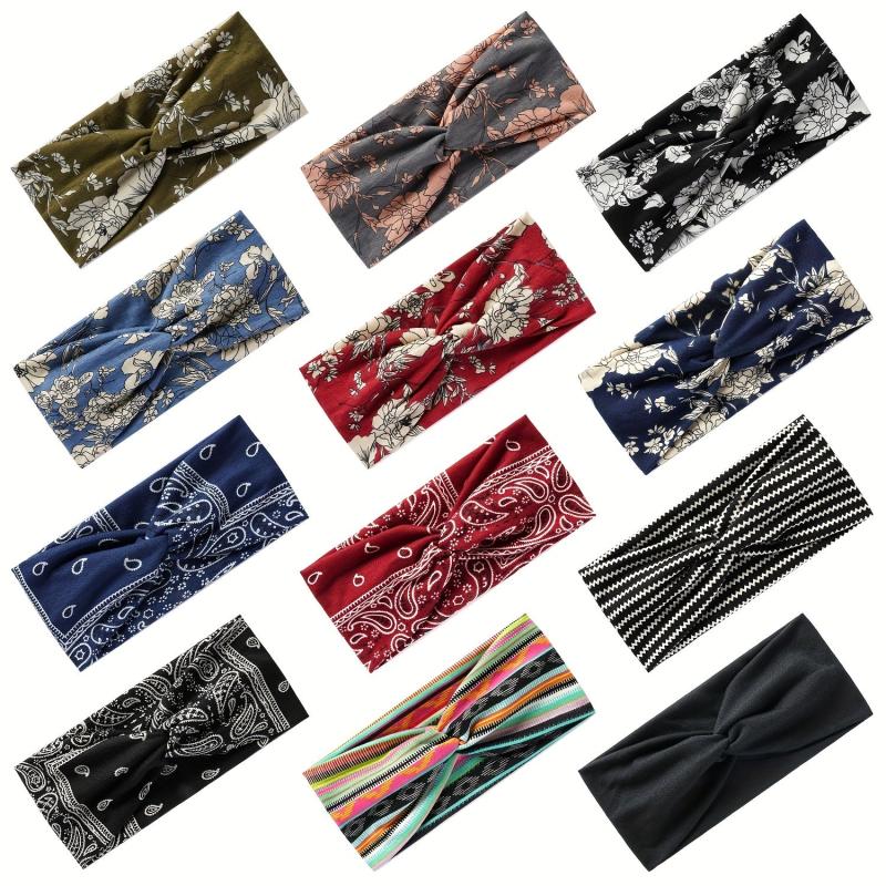 Bohemian Paisley Pattern Headband Knotted Headdress Yoga Sports Headband