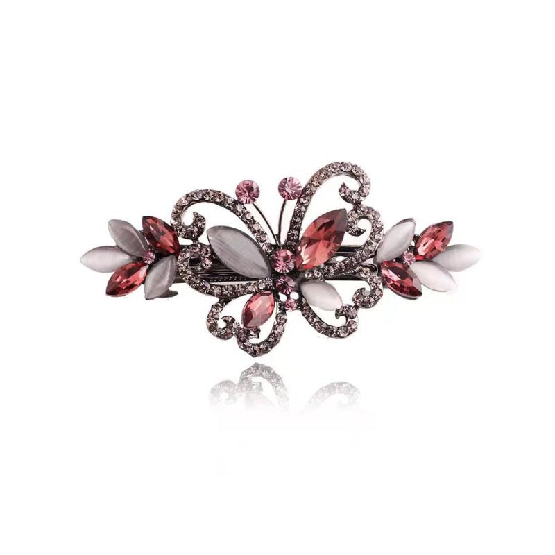 Butterfly Hair Crystal Barrette Clip for Girls Women
