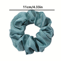 12pcs Solid Silk Hair Tie Scrunchie Ponytail Holder Accessory